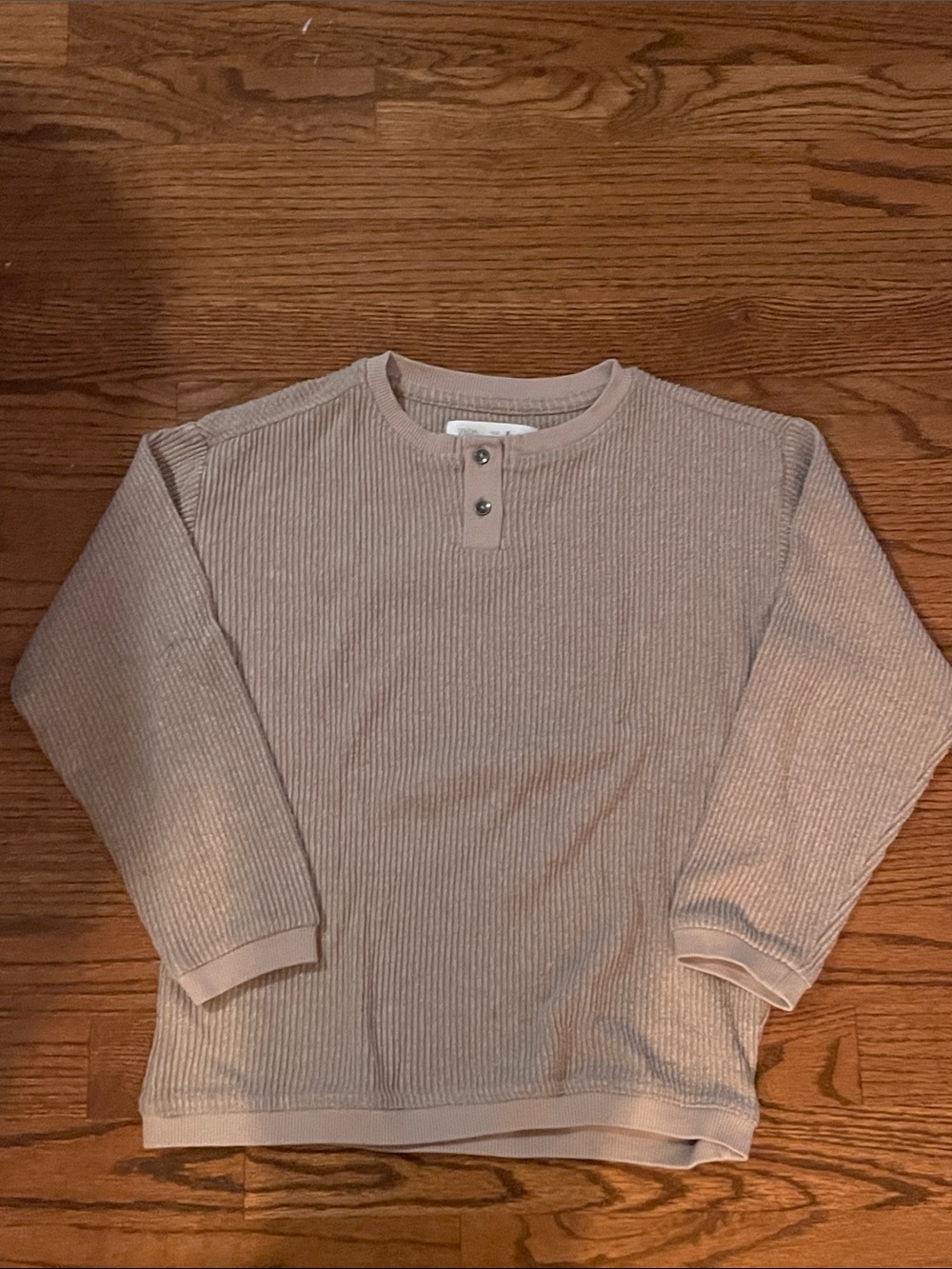 Zara Kids Ribbed Henley Sweatshirt - Light Mauve